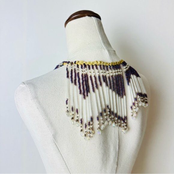 Vintage Gorgeous Beaded Lampshade Necklace - Picture 4 of 9